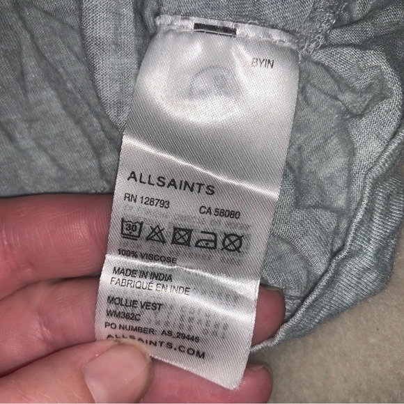 All Saints Mollie Vest Racerback Tank Top Modal 0 - Picture 4 of 6